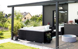 Kembel Bau Terrassenüberdachung Gebäudeanschluss branded 400x325px